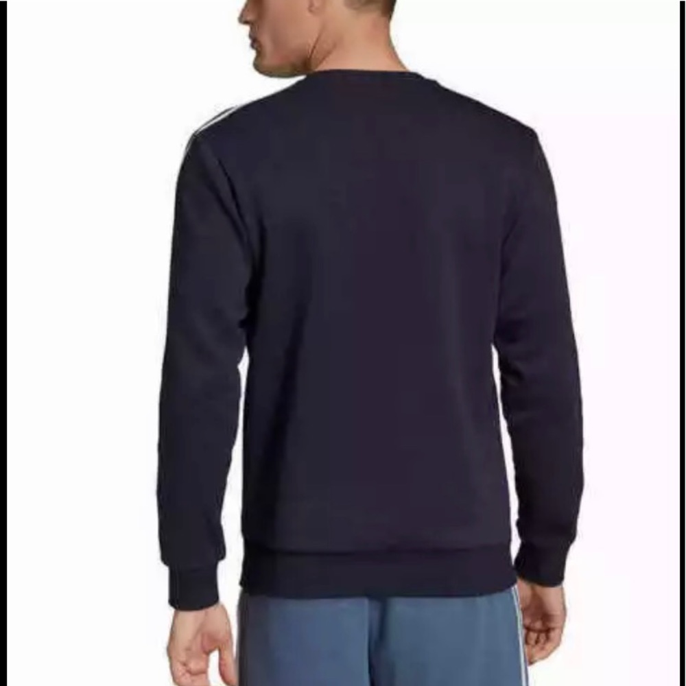 NEW Adidas Mens Fleece Logo Crew Neck Sweatshirt - Picture 4 of 11